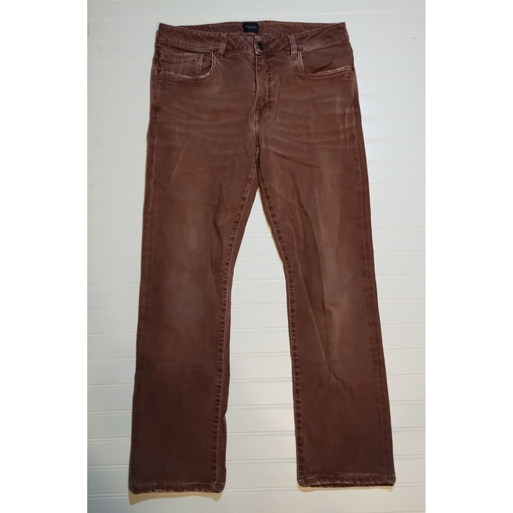 Romualdo Sartoria Brown Straight Leg Denim Jeans Mens 32 Classic Luxury Italian